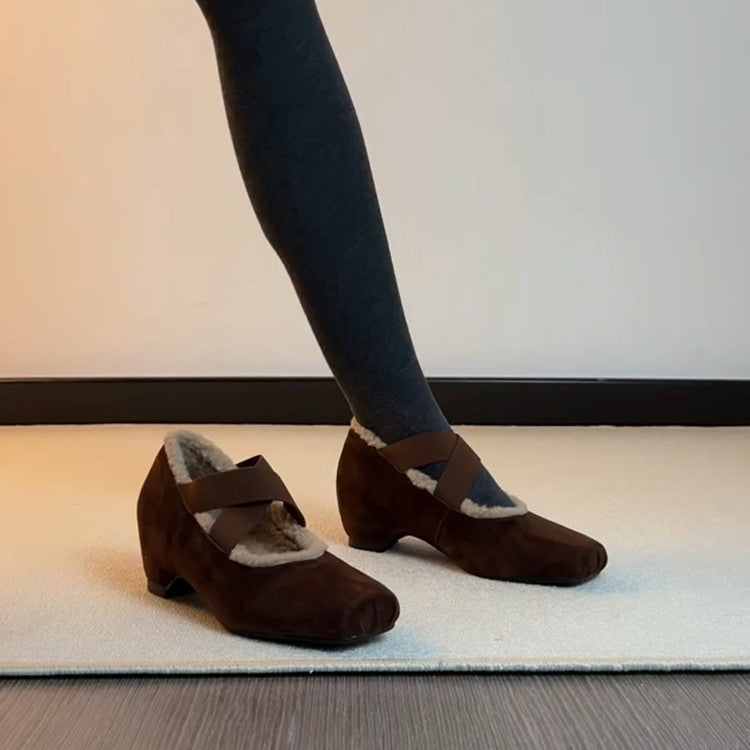 Damen Ballerina-Schuhe mit kuscheligem Innenfutter und elegantem Riemendesign