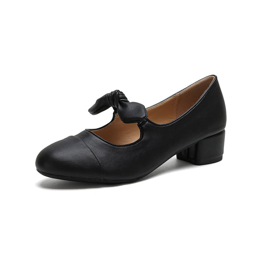 Damen elegante Ballerinas mit dekorativem Schleifenakzent und klassischem Farbblockdesign R&B