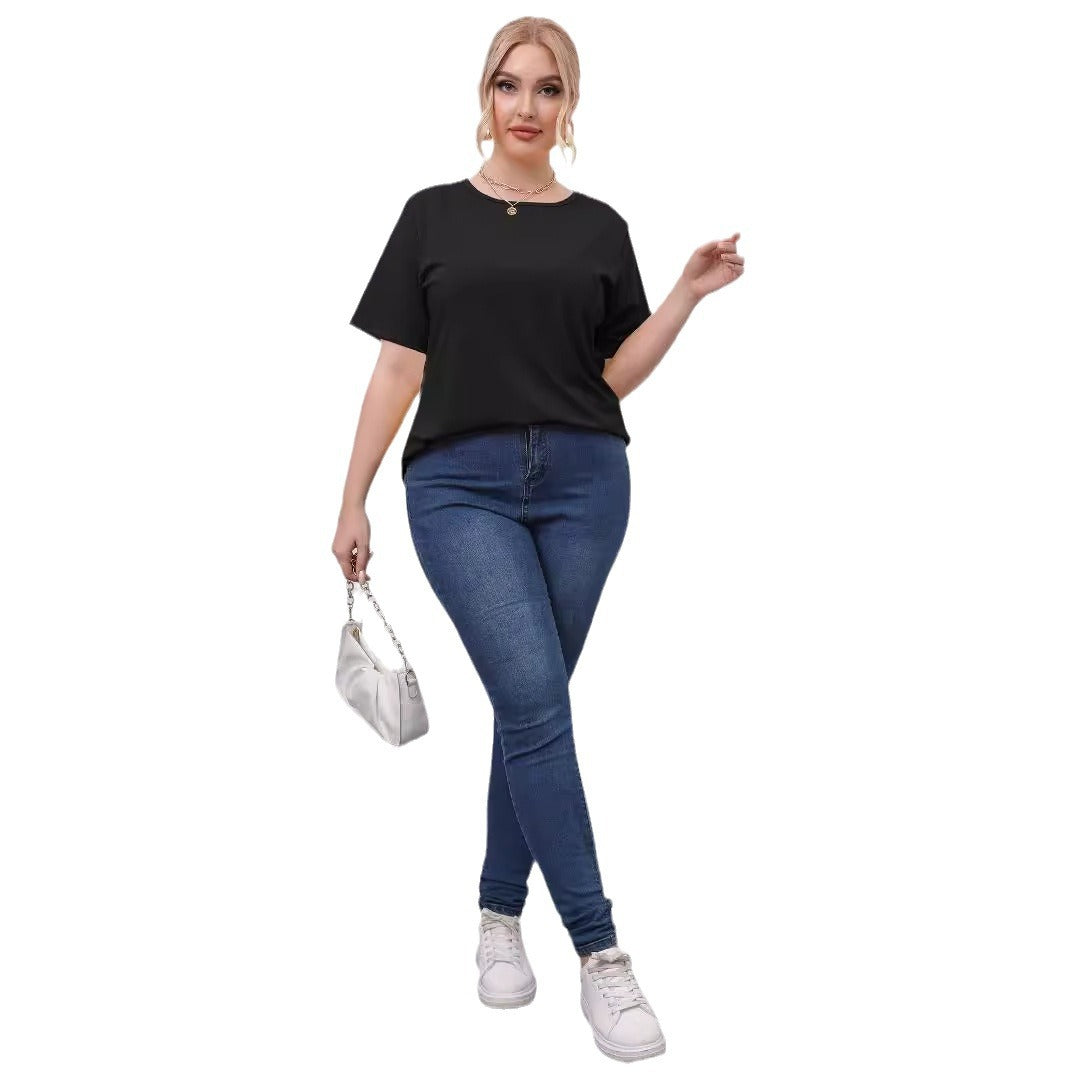 Damen angesagtes T-Shirt mit kreativen Ausschnitten R&B
