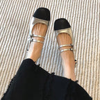 Damen Ballerinas mit stylischen Riemen und modischem Spitzenverschluss R&B