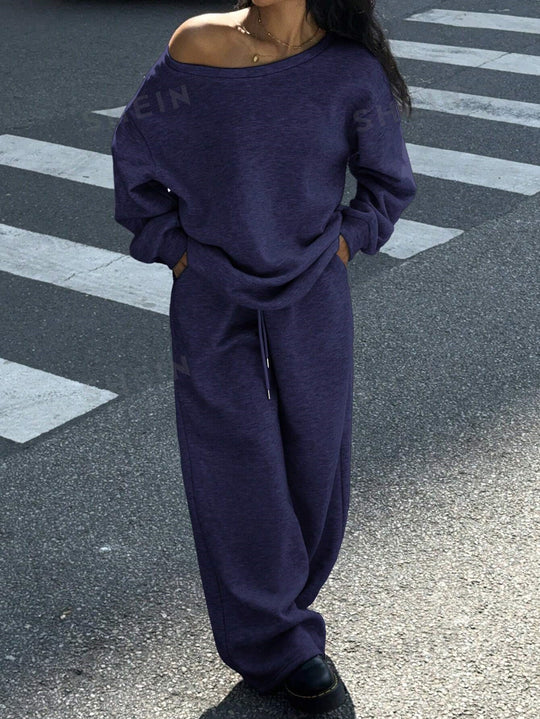 Damen Lässiger Oversized-Sweat-Anzug mit weitem Schnitt und atmungsaktivem Material R&B
