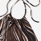 Damen trendiges Halter-Top mit elegantem Wickel-Design und grafischem Print R&B