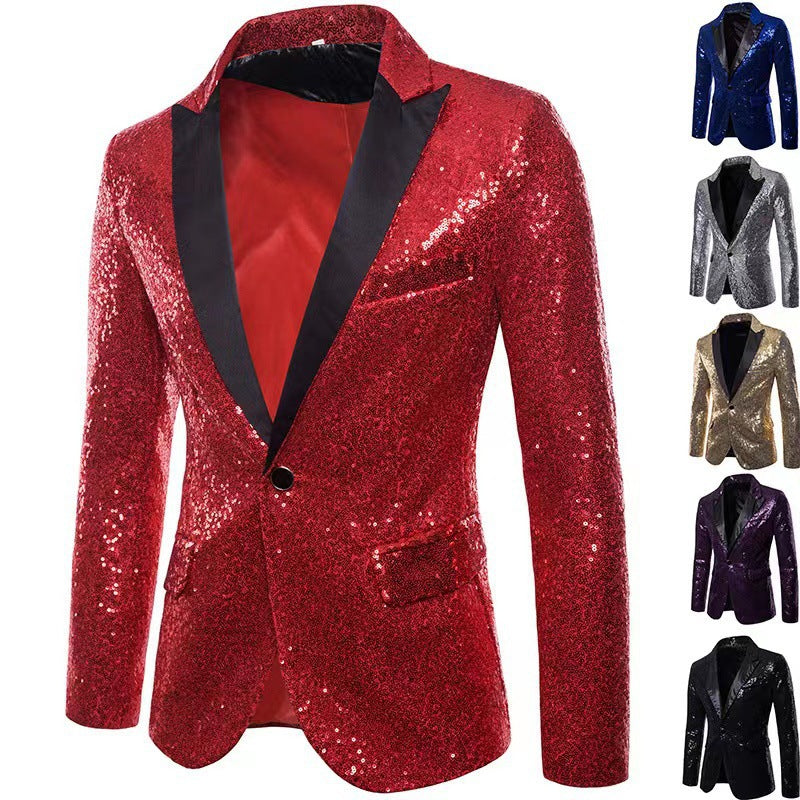 Herren schimmernder Pailletten Blazer R&B
