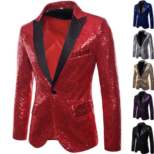 Herren schimmernder Pailletten Blazer R&B