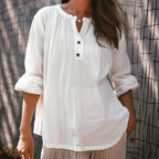 Damen lässige Bluse mit Knopfleiste