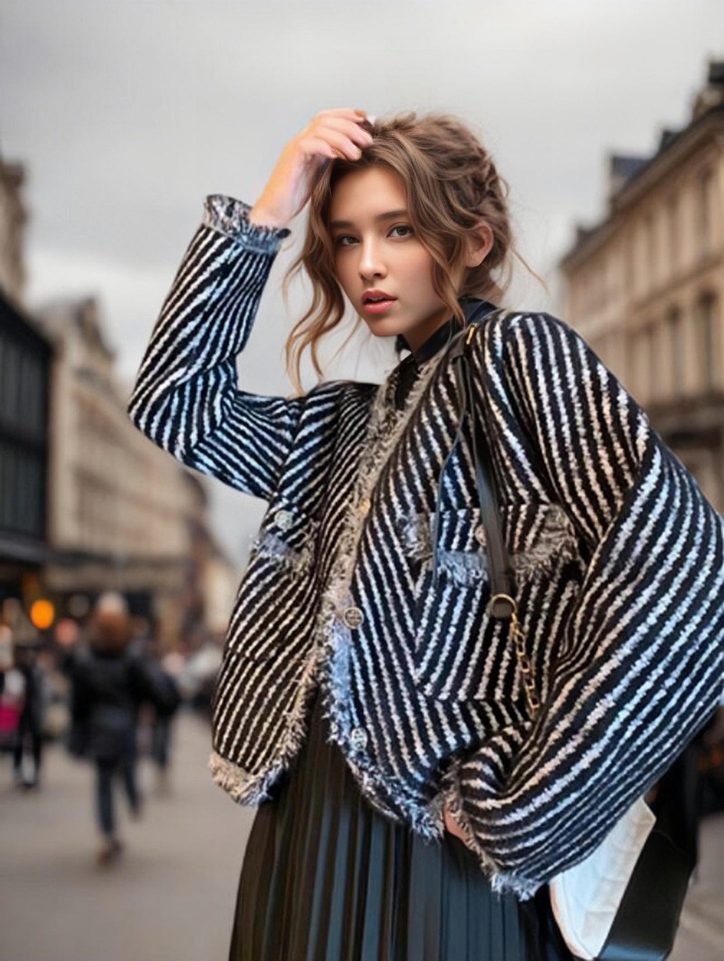 Damen Strickjacke mit dekorativen Knöpfen und weichem Textil