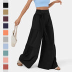 Damen Weit geschnittene Palazzo-Hose mit eleganter Bindegürtel