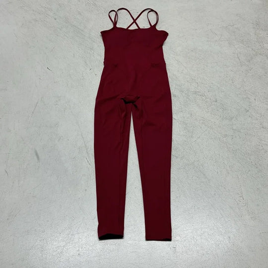 Damen Sportlicher Overall mit dünnen Trägern und figurbetonendem Schnitt R&B