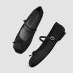 Damen elegante Ballerinas mit dezentem Riemen und feinem Schleifendetail R&B