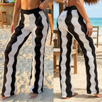 Damen Häkel-Strandhose mit Wellenmuster R&B