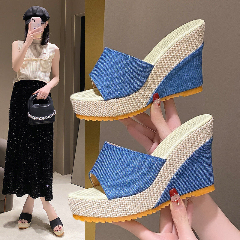Damen elegante Wedge-Sandalen aus floralem Design R&B
