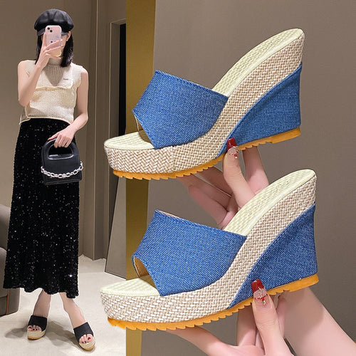 Damen elegante Wedge-Sandalen aus floralem Design R&B