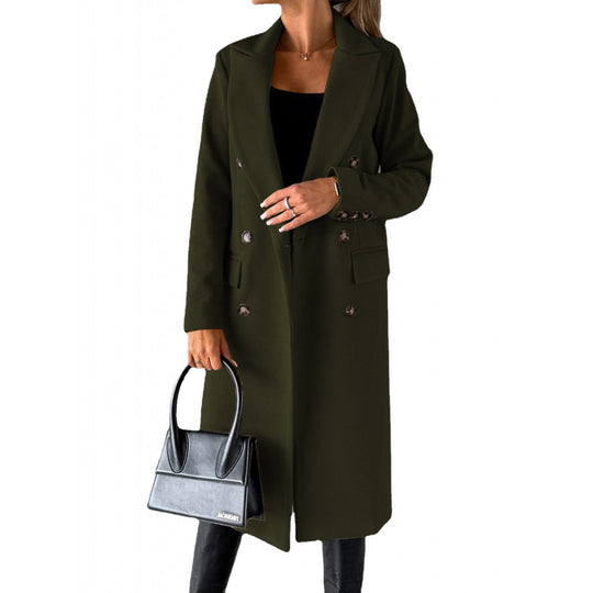 Damen Eleganter Doppelreihiger Mantel mit hochmodernem Schnitt R&B