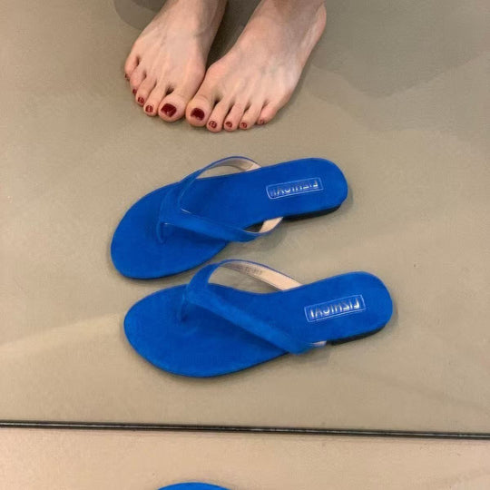 Damen Zehentrenner aus weichem Veloursleder mit ergonomischem Fußbett R&B