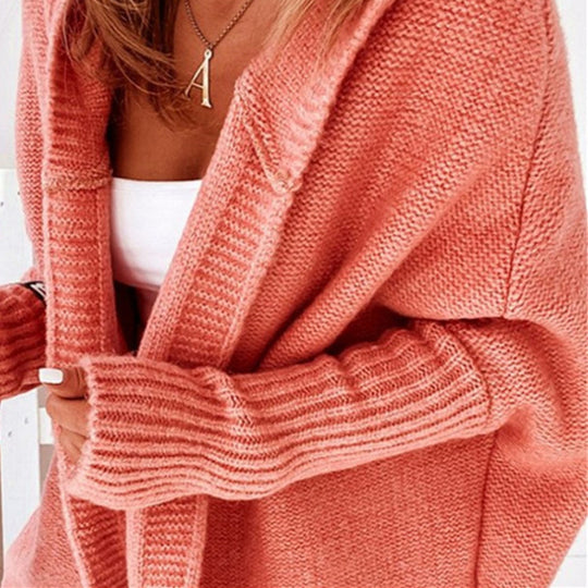Damen Lässiger Strickpullover mit offener Front und feiner Struktur R&B