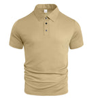 Herren nan strukturiertes Mikrojacquard-Poloshirt mit schlanker Passform und elastischem Komfortstretch R&B