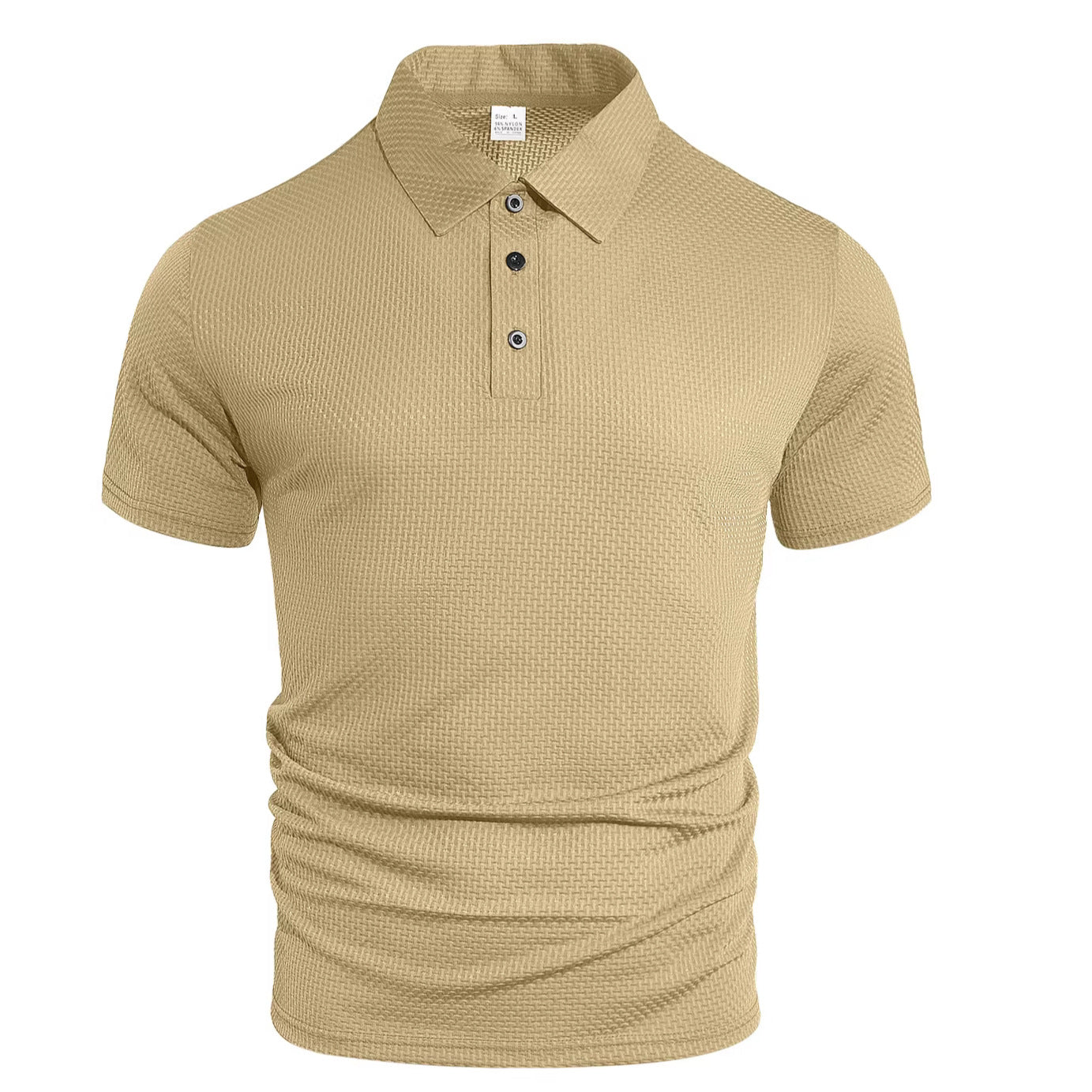 Herren nan strukturiertes Mikrojacquard-Poloshirt mit schlanker Passform und elastischem Komfortstretch R&B