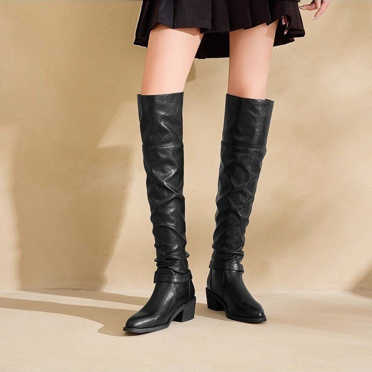Damen Hochfront-Stiefel mit modischen Details und komfortablem Blockabsatz R&B
