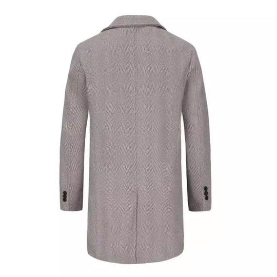 Herren eleganter Doppelreiher-Mantel mit strukturiertem Obermaterial R&B