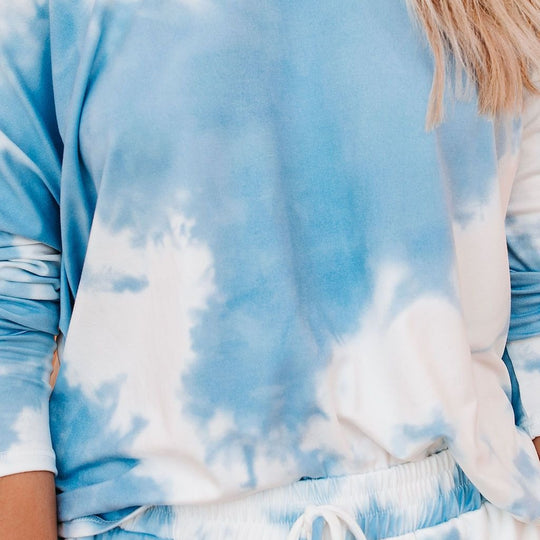 Damen lässiger Oversized Pullover im Batikdesign R&B