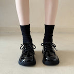 Damen modische Glattleder-Schnürschuhe mit Plateausohle R&B