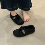 Damen Hausschuhe mit weichem Fleece-Innenfutter und modischem Schnallenverschluss R&B