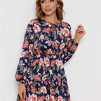 Damen Maxikleid mit verspieltem Blumenmuster und elastischem Bund R&B