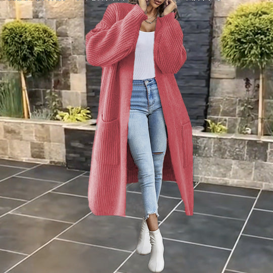 Damen Großer Strickmantel mit tiefen Taschen und lässigem Schnitt R&B