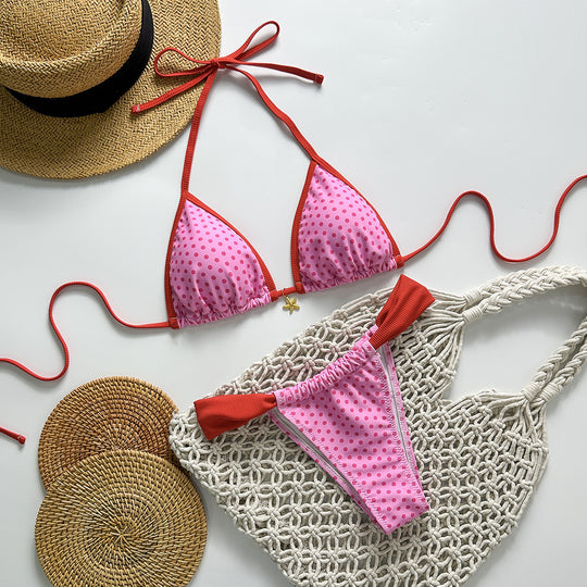 Damen Triangel-Bikini mit stilvollen Punktemuster R&B