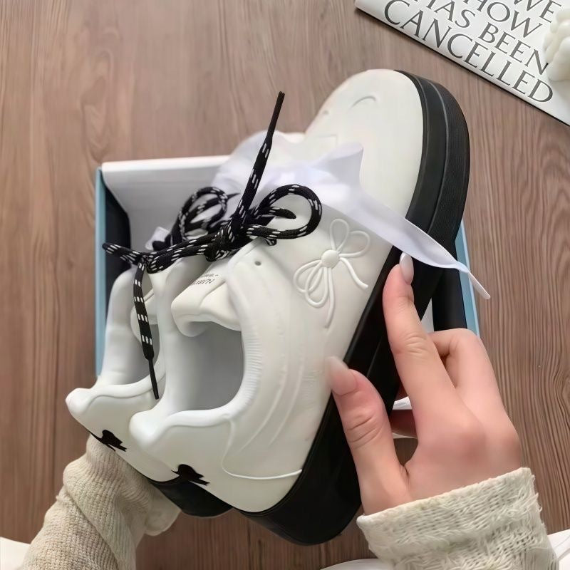 Damen Komfortable Sneakers mit verspieltem Schleifen-Design