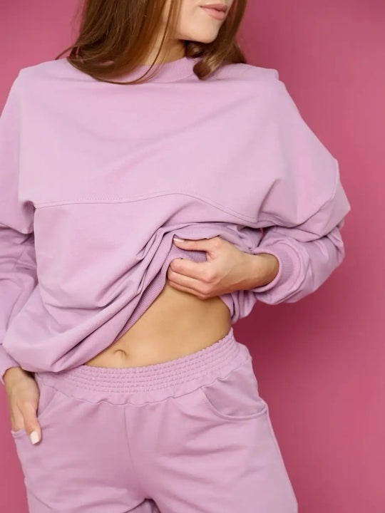 Damen Sportliches Sweatset mit elastischen Bündchen R&B