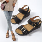 Damen Komfortable Wedge-Sandalen mit verstellbaren Riemen R&B