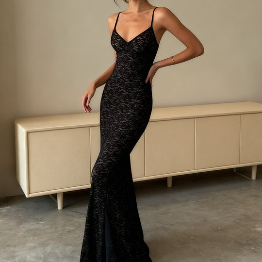 Damen Elegantes Spitzenkleid mit figurschmeichelndem Schnitt R&B