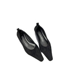 Damen Elegante Ballerinas mit spitzem Zehenbereich und feiner Velours-Oberfläche R&B
