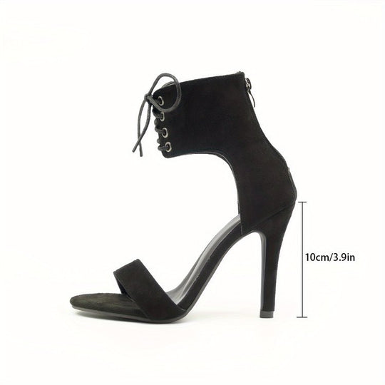 Damen elegante High Heel Sandalen mit modernem Schnür-Design R&B