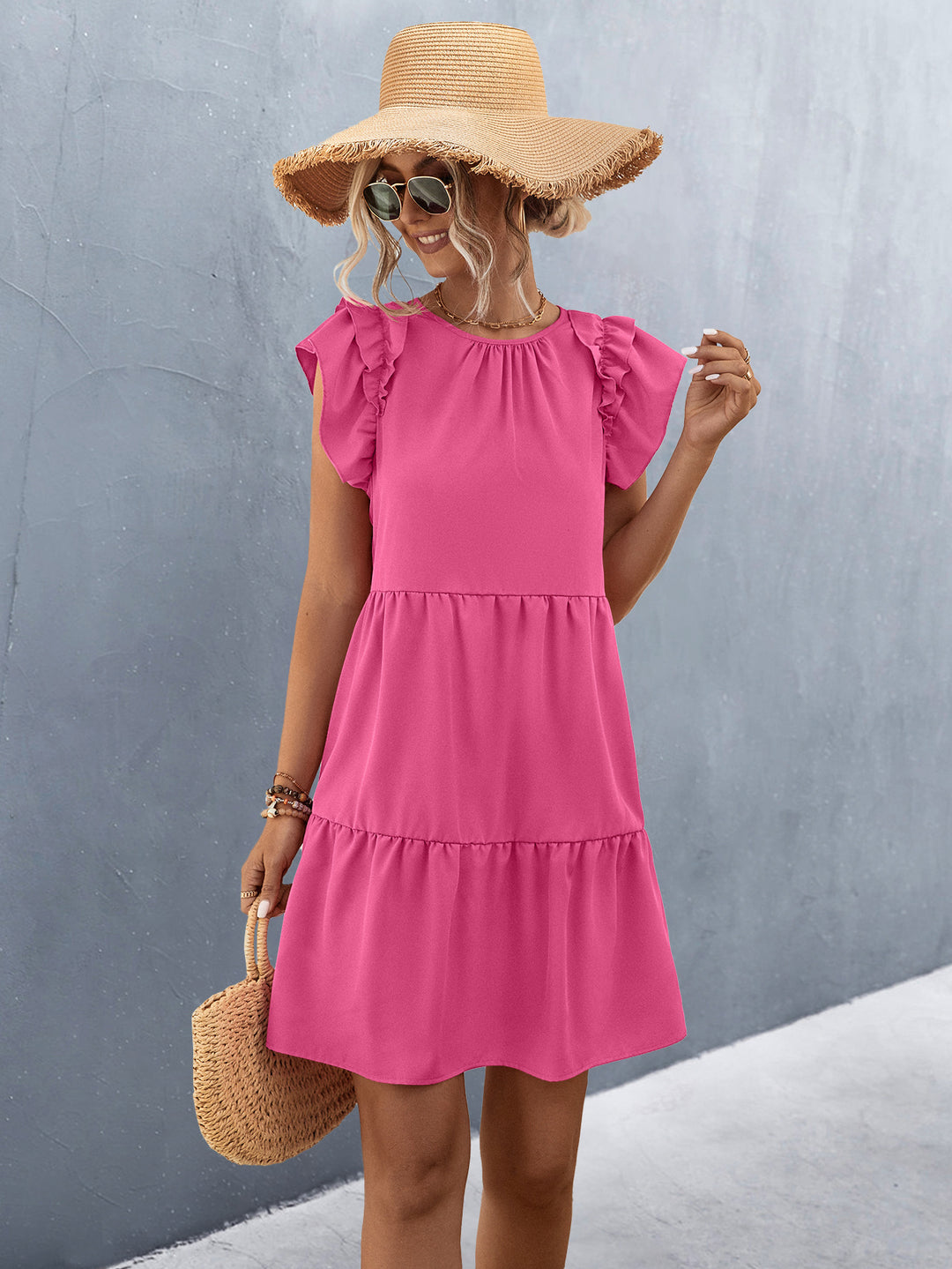 Damen Sommerkleid mit Rüschen R&B