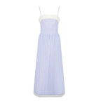 Damen Maxikleid mit feinen Streifen und elegantem Schnitt EB