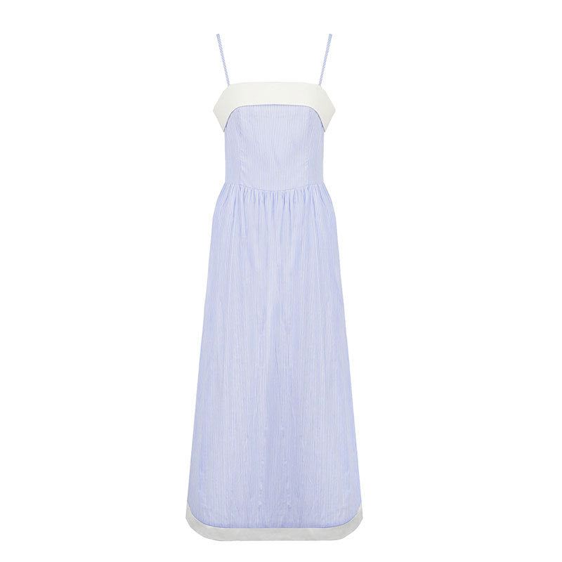 Damen Maxikleid mit feinen Streifen und elegantem Schnitt EB