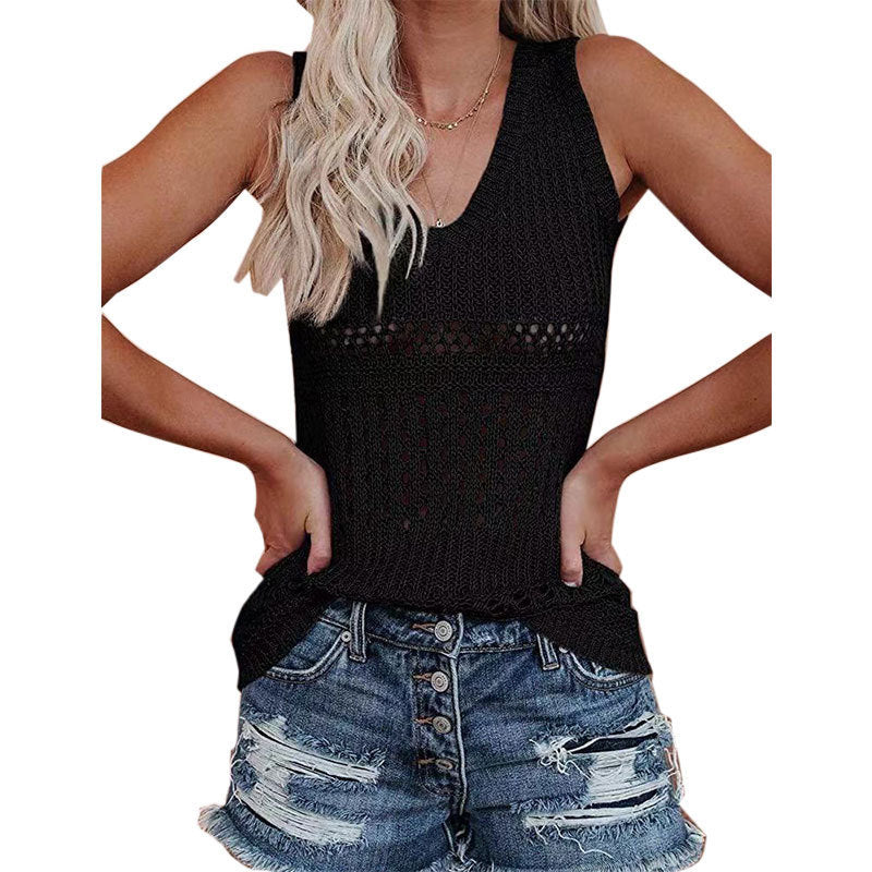 Damen Stricktanktop mit vielseitigem Lochmuster R&B