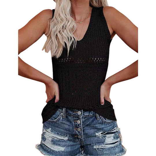 Damen Stricktanktop mit vielseitigem Lochmuster R&B