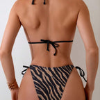 Damen Triangel-Bikini-Set mit verstellbaren Trägern und aufregendem ZR&Bramuster R&B