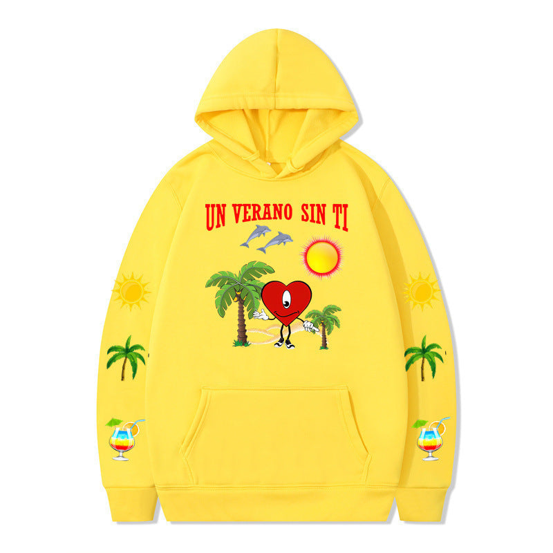 Damen Kapuzenpullover mit lebhaftem Sommermotiv und bequemer Passform R&B