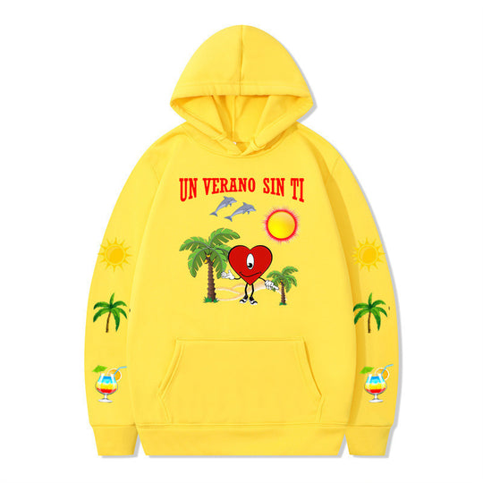 Damen Kapuzenpullover mit lebhaftem Sommermotiv und bequemer Passform R&B