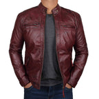 Herren Bikerjacke mit funktionalen Taschen und einzigartiger Steppung R&B