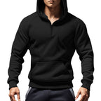 Herren Kapuzensweater mit kurzem Reißverschluss und praktischer Kängurutasche R&B