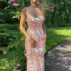 Damen Spaghettiträgerminikleid mit floralem Design und figurbetontem Schnitt R&B