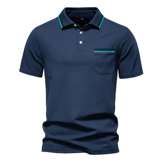Herren Poloshirt mit modernem Streifenakzent und samtweichem Gewebe R&B