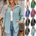 Damen lässige Strickjacke mit Knopfleiste R&B