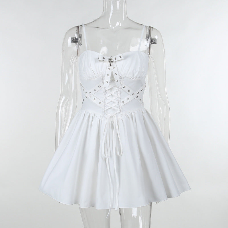 Damen figurbetonte Bluse mit Rüschendetails und Schnürung R&B