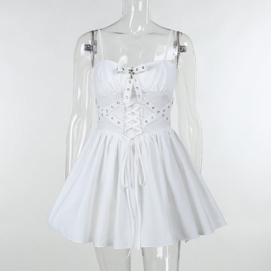 Damen figurbetonte Bluse mit Rüschendetails und Schnürung R&B